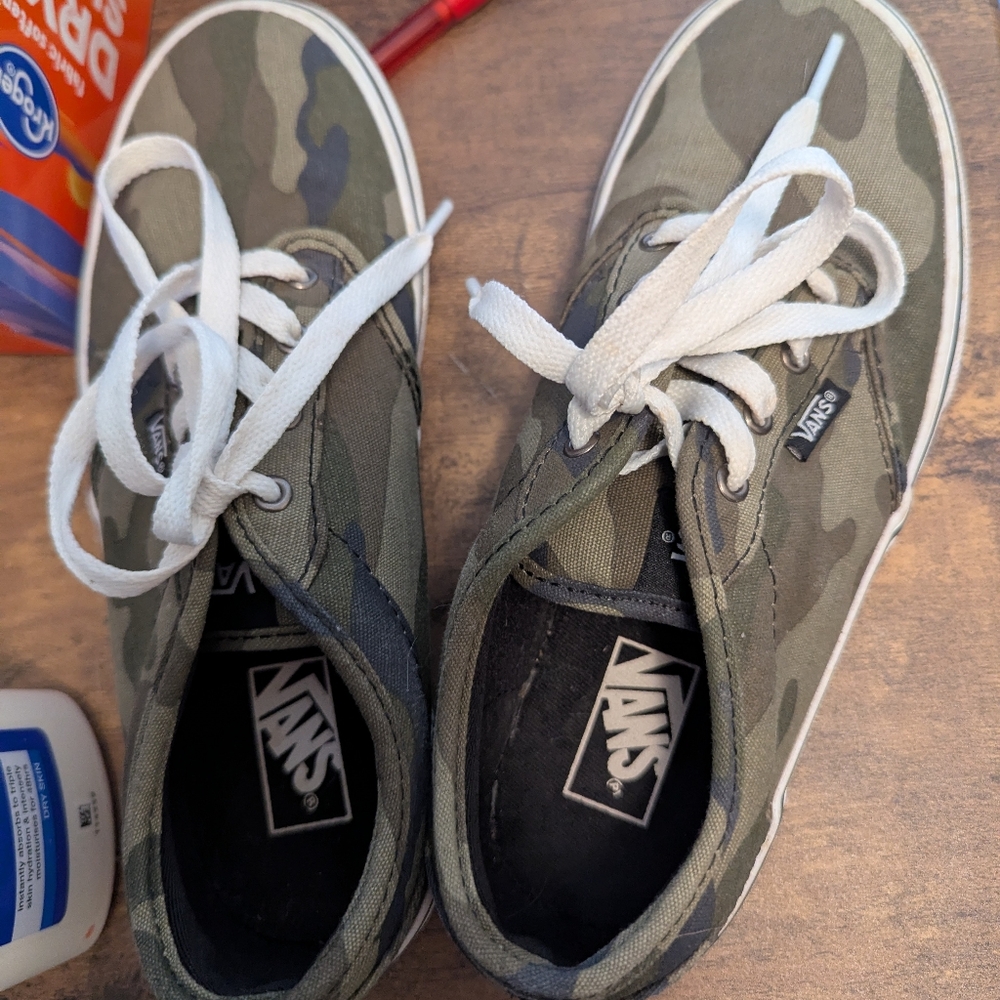 Vans Kids Green Camouflage Sneakers